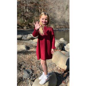 NWT Vignette Sonya Dress Girls Size‎ 8 Deep Red Comfy Cozy $52